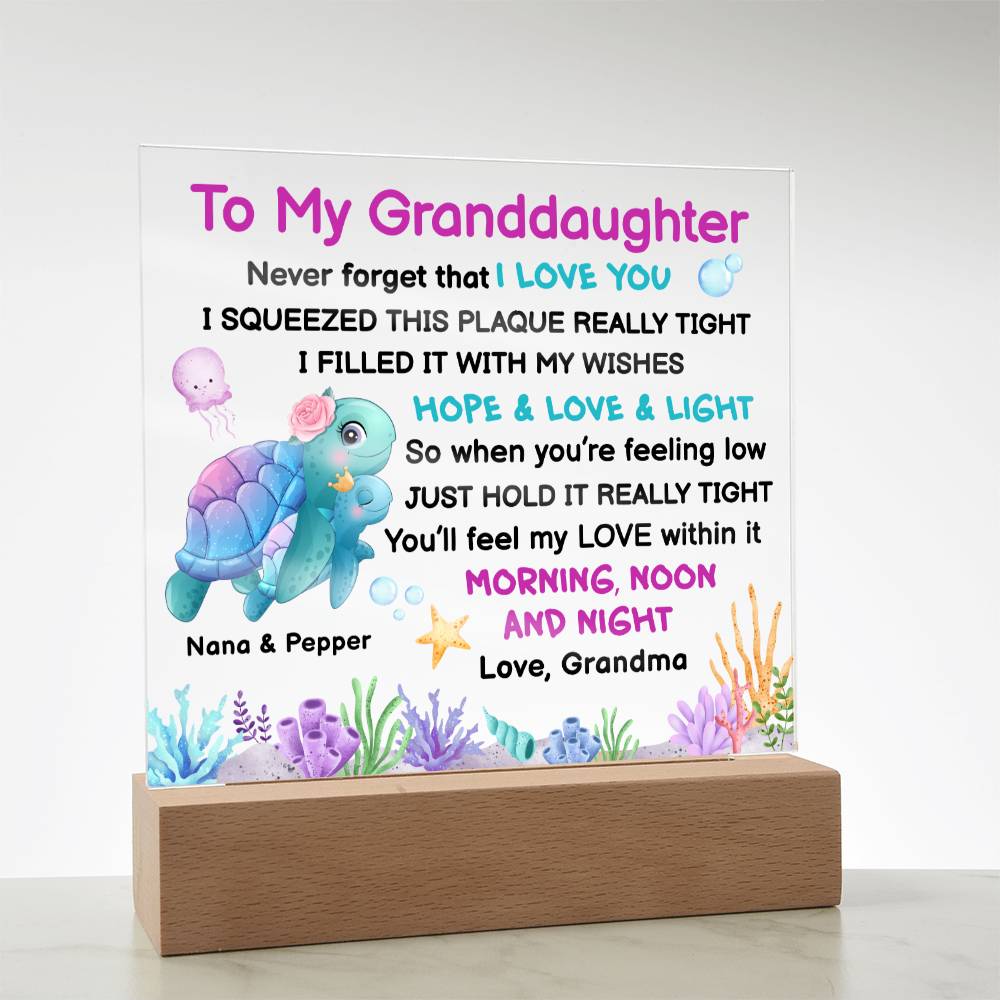 To My Granddaughter Personalized Keepsake Plaque