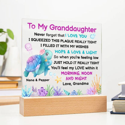 To My Granddaughter Personalized Keepsake Plaque