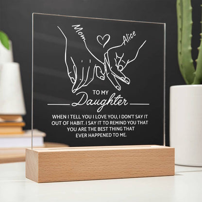 Personalized Pinky Promise Acrylic Keepsake To Daughter Granddaughter