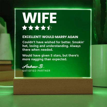 Funny Wife Rating Review Keepsake Light
