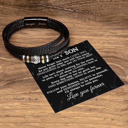 Dance In The Rain - To My Son Leather Bracelet