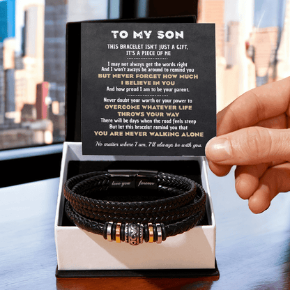 Never Alone To My Son Encouragement Bracelet