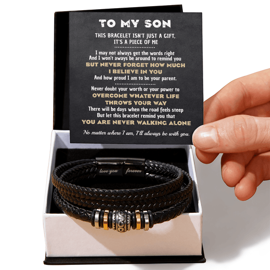 Never Alone To My Son Encouragement Bracelet