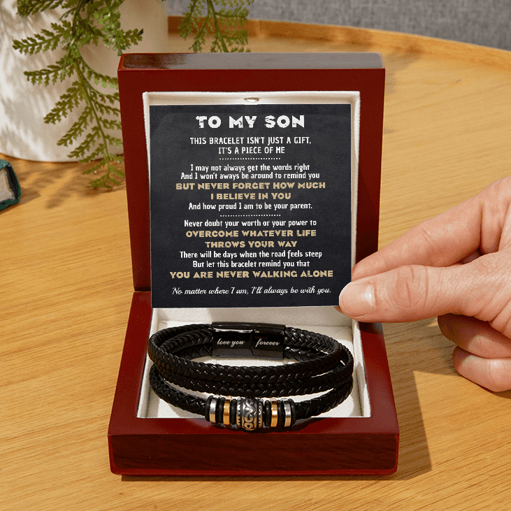 Never Alone To My Son Encouragement Bracelet