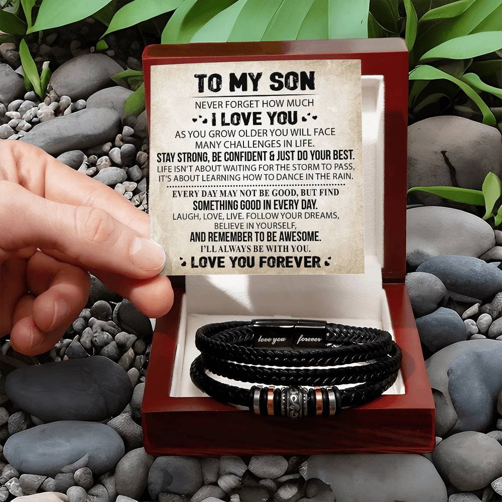 As You Grow Older | To My Son Leather Bracelet