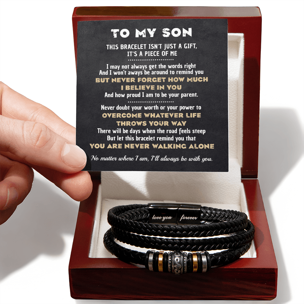 Never Alone To My Son Encouragement Bracelet