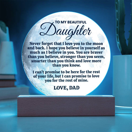 Believe In Yourself | To My Daughter Moon Lamp Keepsake