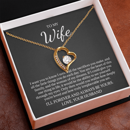 Heart Of The Family To My Wife Necklace