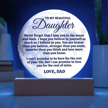 Believe In Yourself | To My Daughter Moon Lamp Keepsake