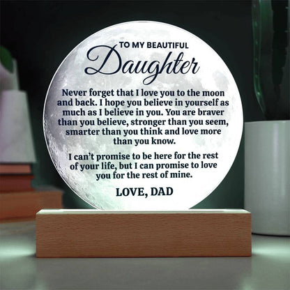 Believe In Yourself | To My Daughter Moon Lamp Keepsake