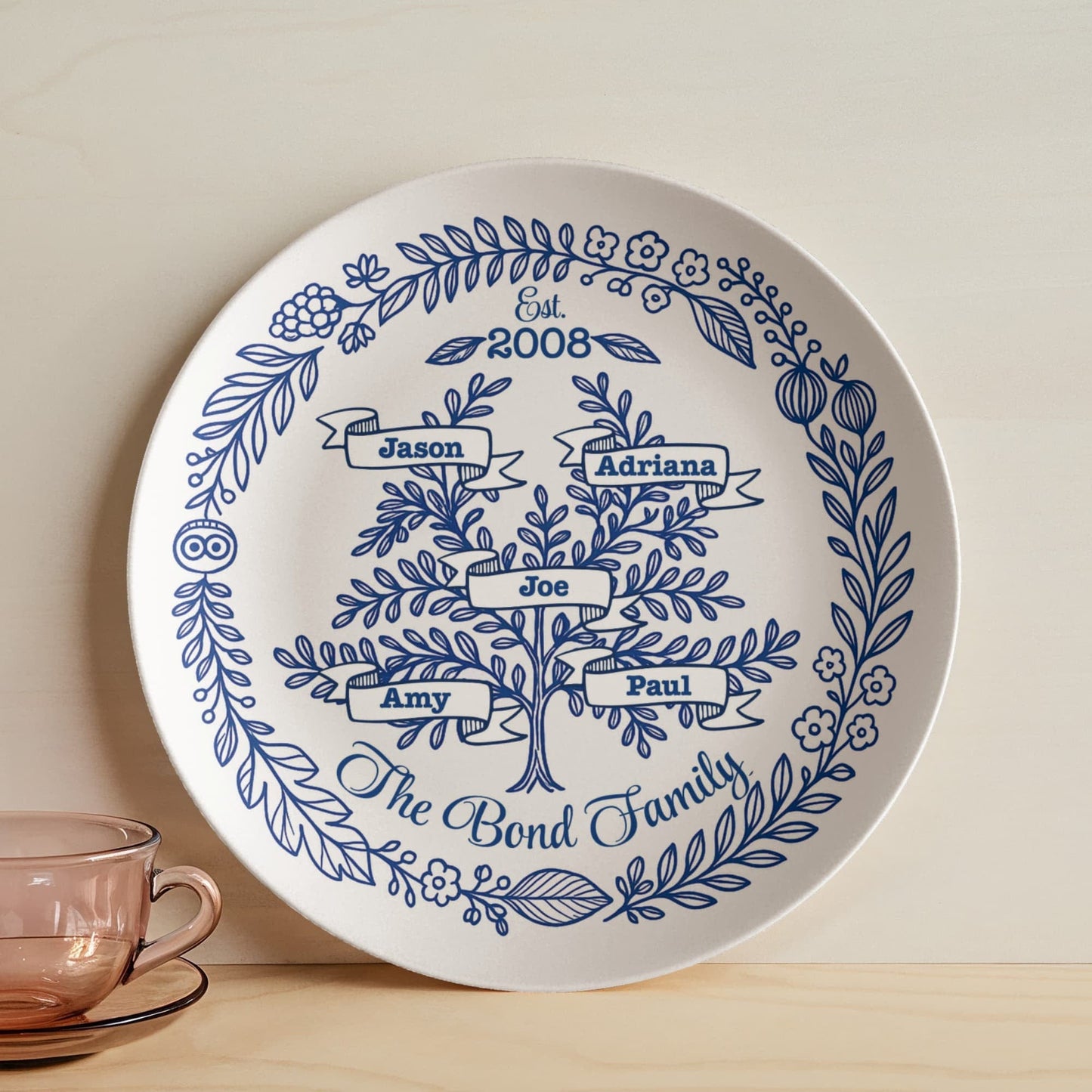 Personalized Family Tree Plate