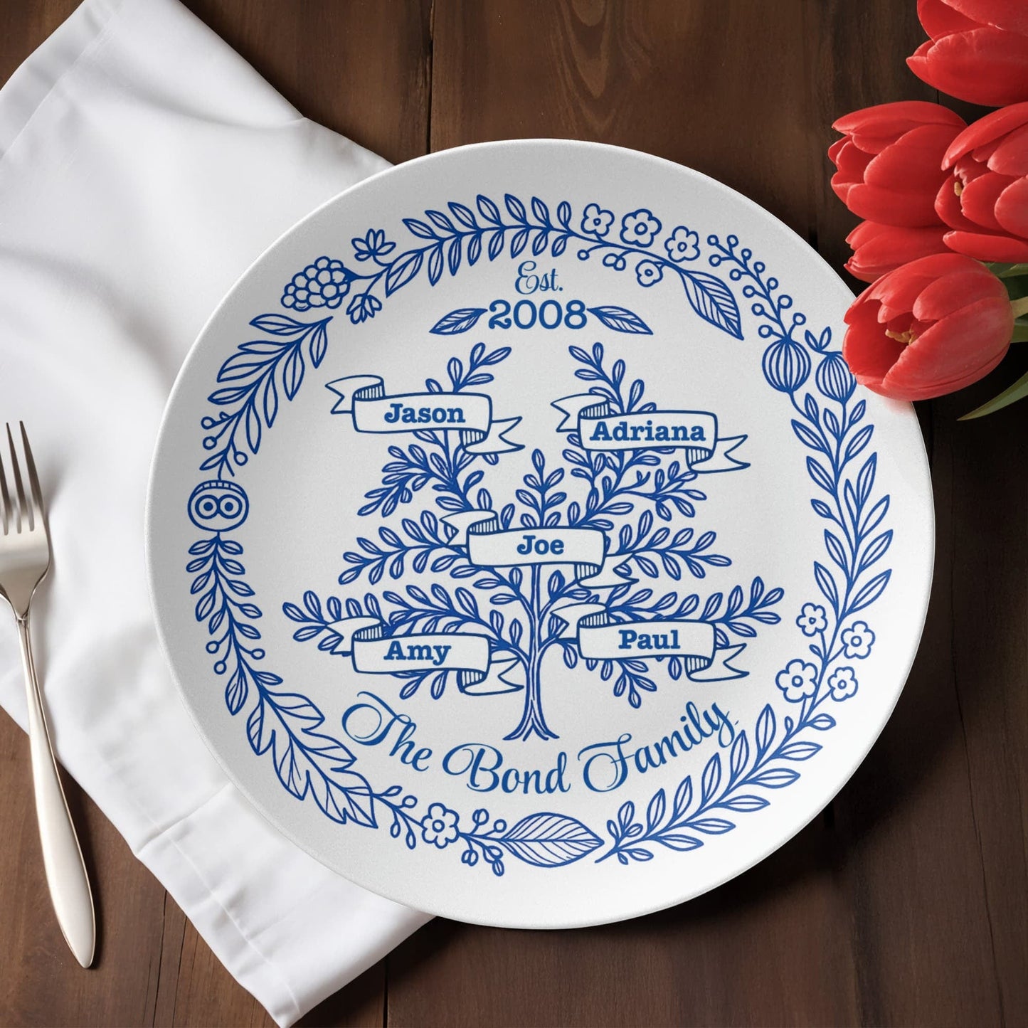Personalized Family Tree Plate
