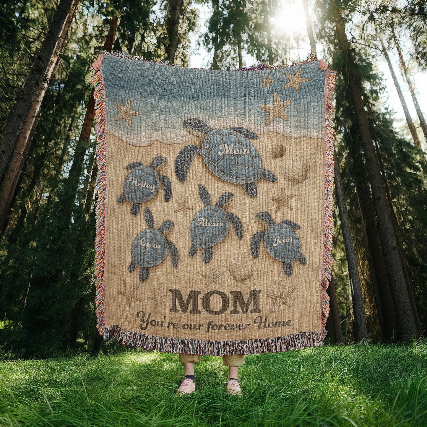 Mom Forever Home Custom Premium Woven Blanket