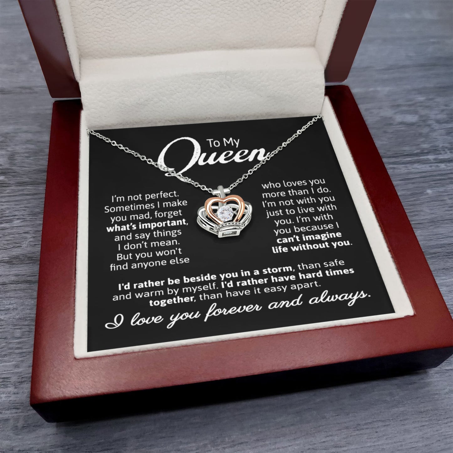 To My Queen Crown Necklace