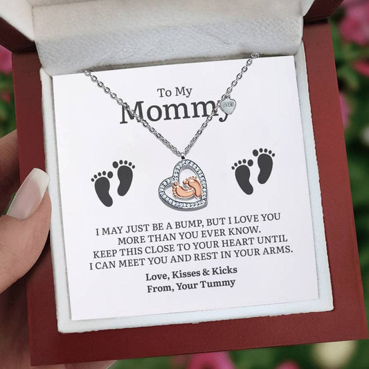 Until I Can Meet You | Mom To Be Baby Feet Necklace