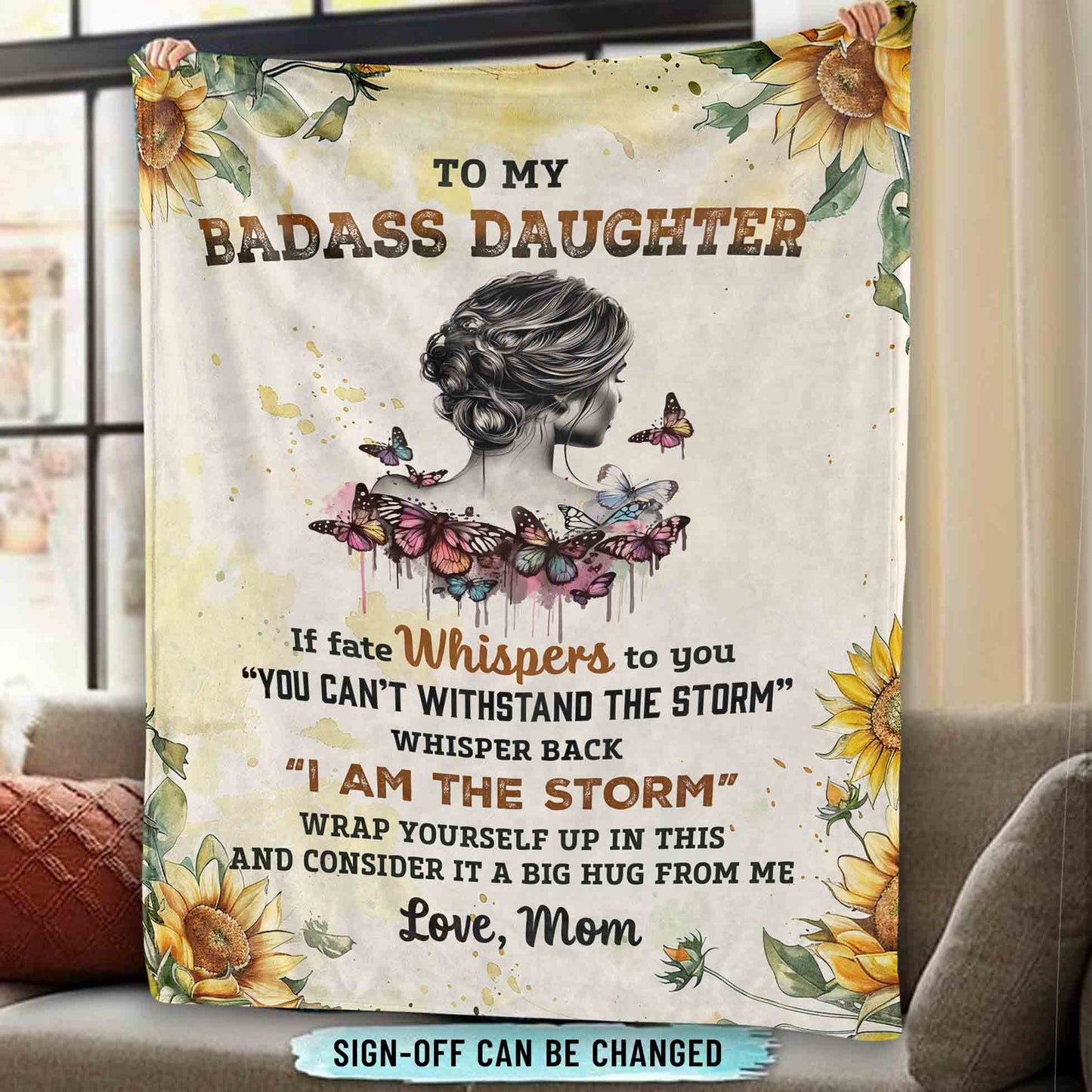 Badass Daughter Sherpa Blanket Gift