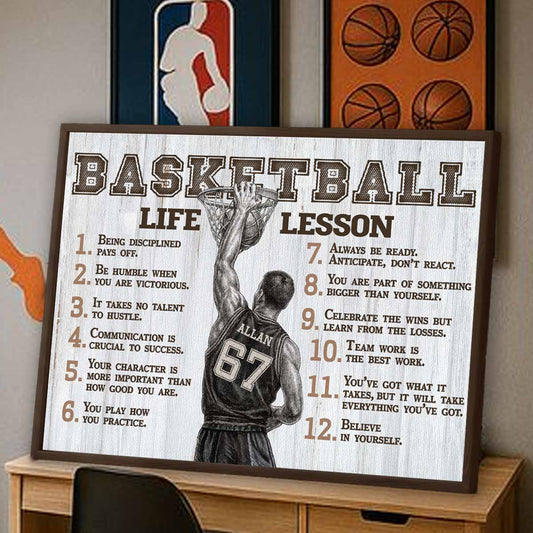 Basketball Life Lessons Personalized Canvas Sports Room