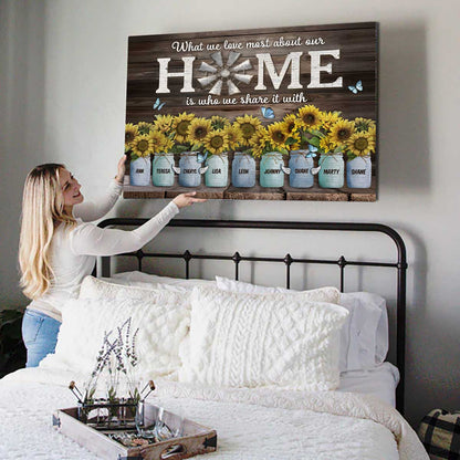 What We Love Most About Our Home | Custom Family Names Canvas