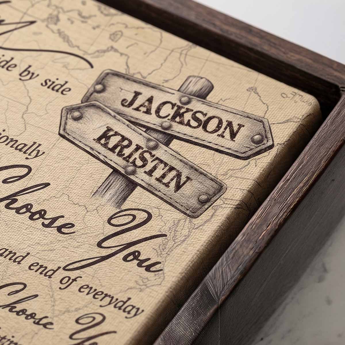 I'd Choose You Custom Biker Couple Canvas