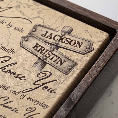 I'd Choose You Custom Biker Couple Canvas