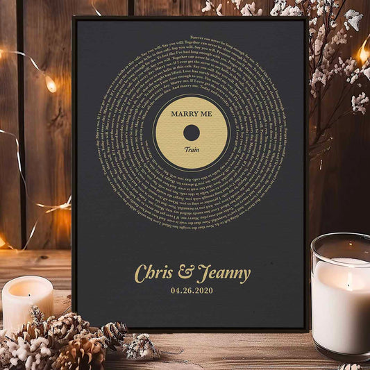 Classic Vinyl Song Lyrics Canvas