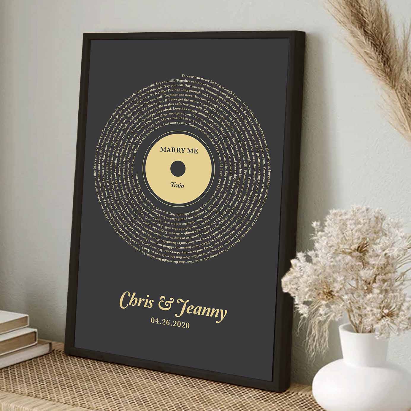 Classic Vinyl Song Lyrics Canvas