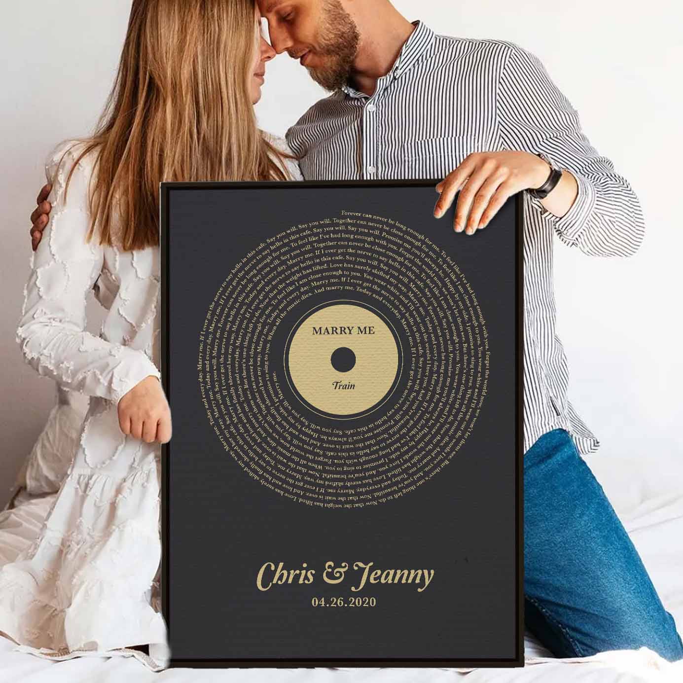 Classic Vinyl Song Lyrics Canvas