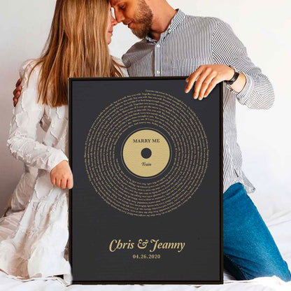 Classic Vinyl Song Lyrics Canvas