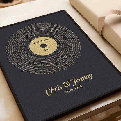 Classic Vinyl Song Lyrics Canvas