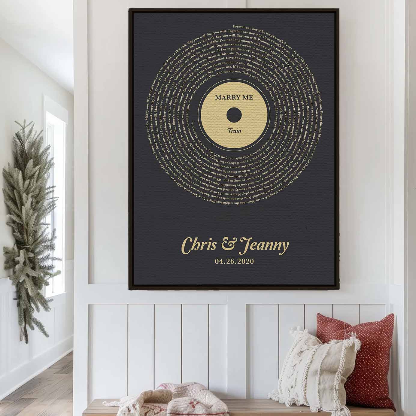 Classic Vinyl Song Lyrics Canvas