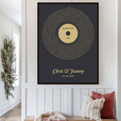 Classic Vinyl Song Lyrics Canvas