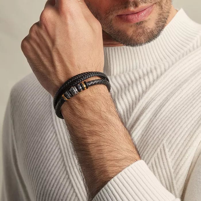 As You Grow Older | To My Son Leather Bracelet