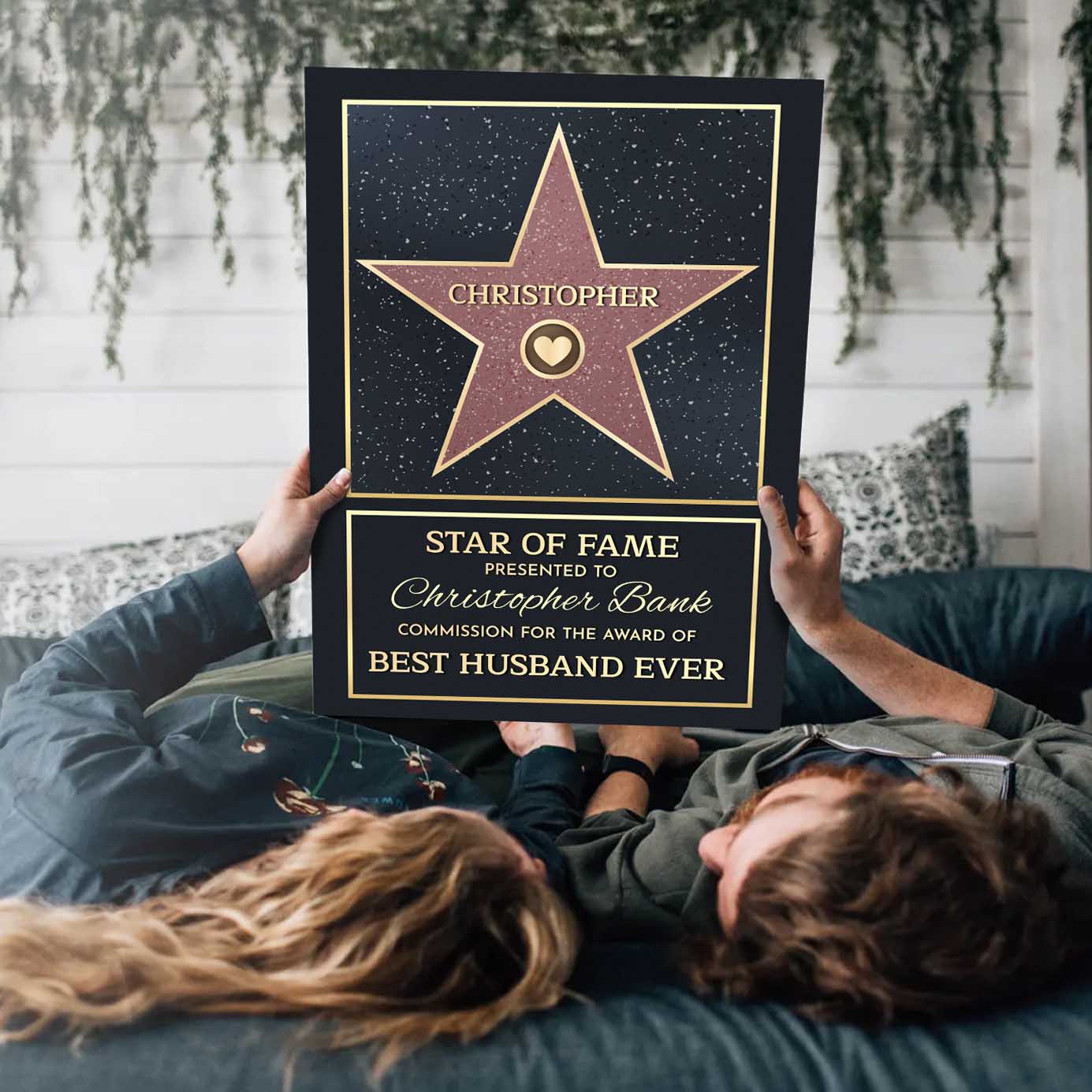 Star Of Fame Personalized Canvas Unique Gift for Mom Dad Family