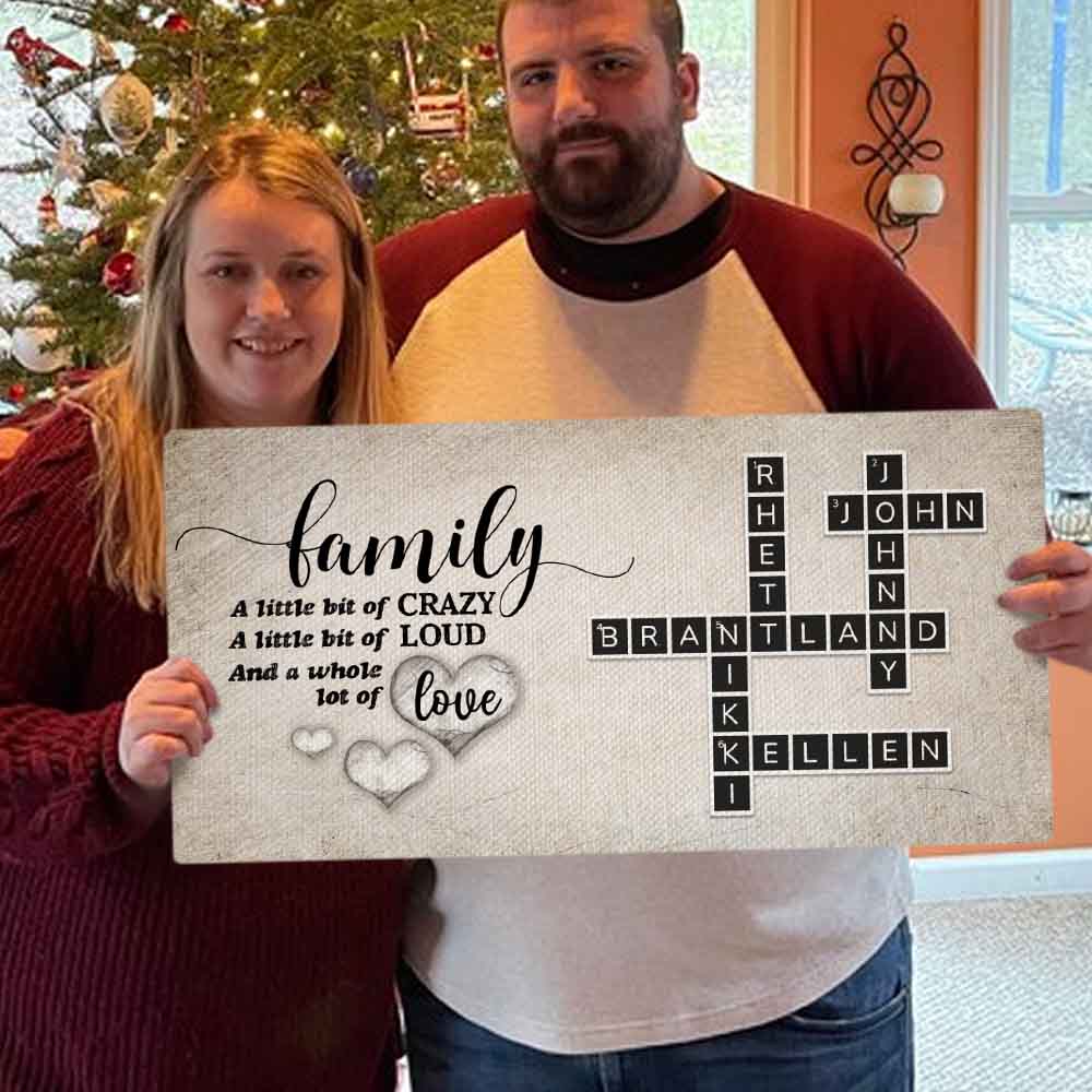 Whole Lots of Love Custom Family Canvas Crossword Art