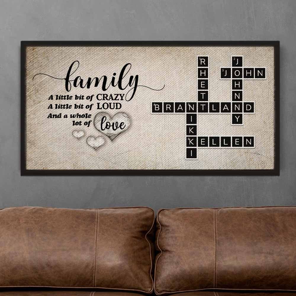 Whole Lots of Love Custom Family Canvas Crossword Art