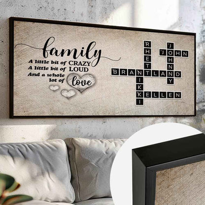 Whole Lots of Love Custom Family Canvas Crossword Art