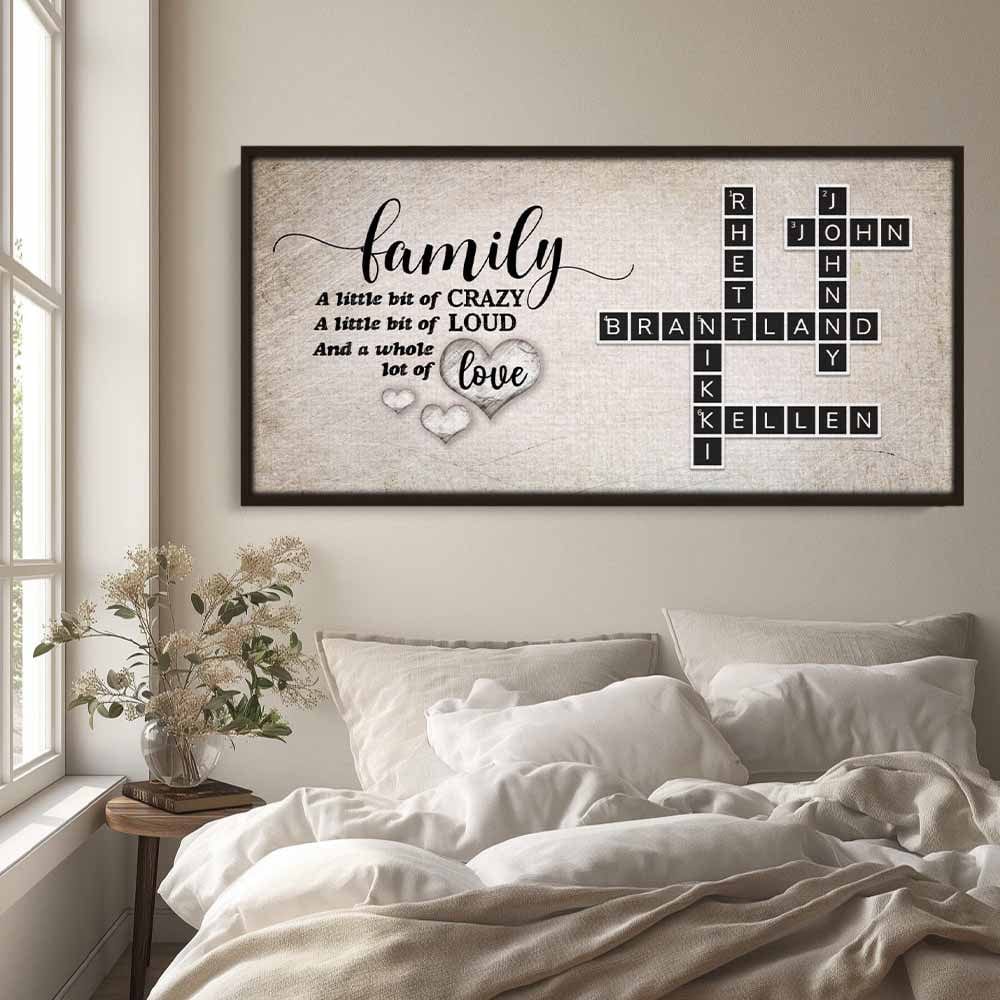 Whole Lots of Love Custom Family Canvas Crossword Art