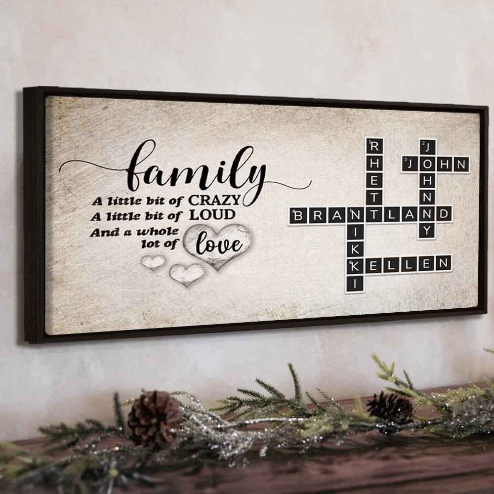 Whole Lots of Love Custom Family Canvas Crossword Art