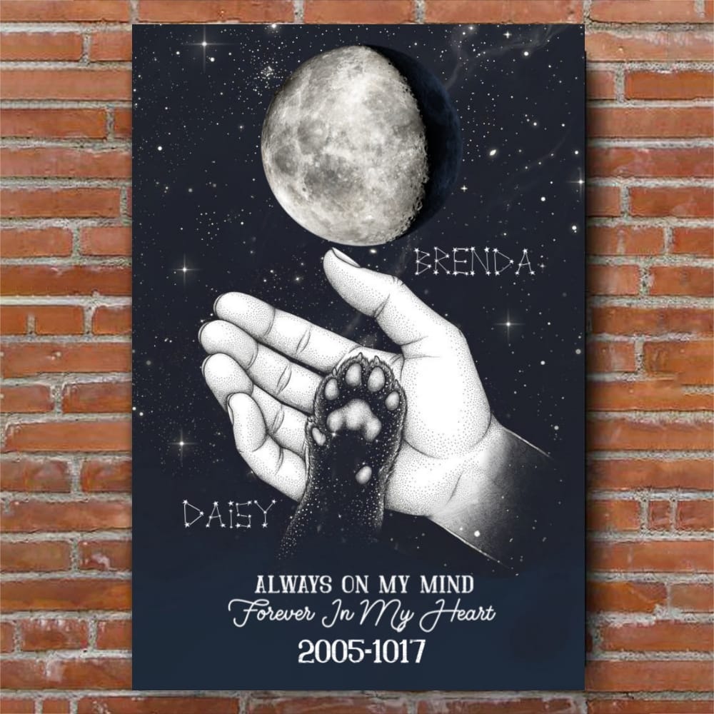 Always On My Mind Custom Moon Phase Pet Memorial Canvas