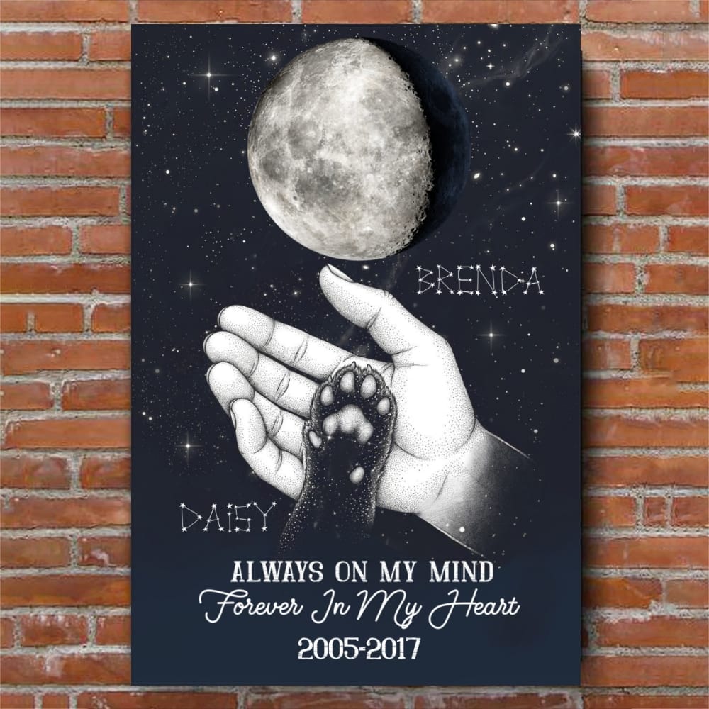 Always On My Mind Custom Moon Phase Pet Memorial Canvas