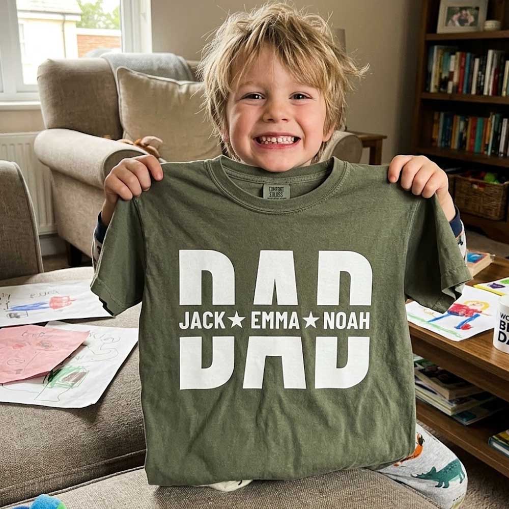Custom Dad Grandpa Heavyweight Shirt With Kids Names