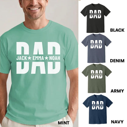 Custom Dad Grandpa Heavyweight Shirt With Kids Names