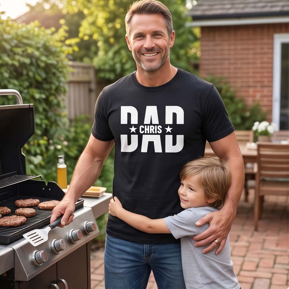 Custom Dad Grandpa Heavyweight Shirt With Kids Names