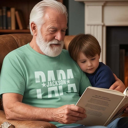 Custom Dad Grandpa Heavyweight Shirt With Kids Names