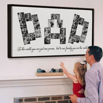 Custom Dad Black and White Photo Collage Canvas