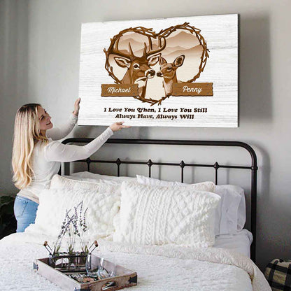 Deer Couple Love Custom Name Canvas