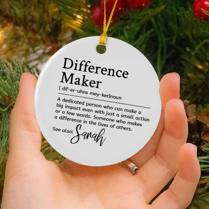 Difference Maker Personalized Ornament Gift