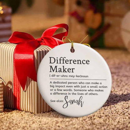 Difference Maker Personalized Ornament Gift