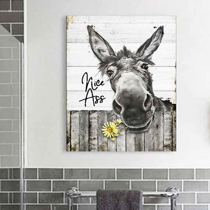 Nice Ass Donkey Funny Canvas Bathroom Decor