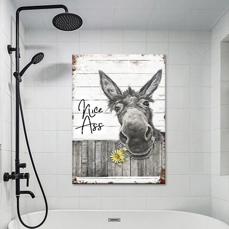 Nice Ass Donkey Funny Canvas Bathroom Decor